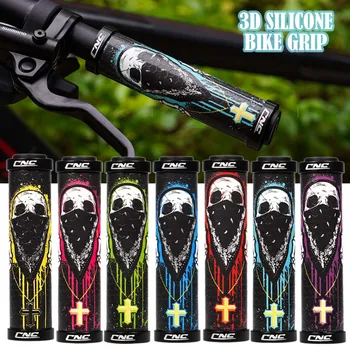 1 Pereche de Biciclete Silicon Ghidon de Prindere de Desene animate 3D Schelet Suspensie Bicicleta Bar Mânere Antialunecare Blocat pentru Biciclete Mtb 22.2 mm*130mm
