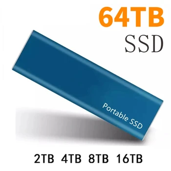 De mare viteză SSD Extern 64TB 32TB 16TB 4TB 8TB 2TB Mobile Hard Disk extern USB 3.1 Typc-C Extern pentru Laptop PC