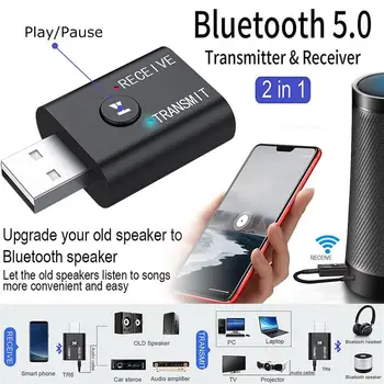 2-in-1 Wireless Bluetooth USB 5.0 Audio Receptor-Transmițător Receptor Inteligent Plug and Play Pentru TV, PC, Casti