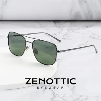 ZENOTTIC Design Aliaj de Titan ochelari de Soare Vintage Square Polarizate Bărbați Ochelari de Soare pentru Femei-Pilot Gradient Nuante Oglindă Ochelari