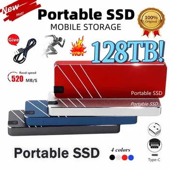 Portable SSD de Mare Viteza 500GB 4TB 8TB 16TB 30TB 128TB Extern Solid state Drive Original USB3.1 Tip-C Hard Disk pentru Laptop-uri