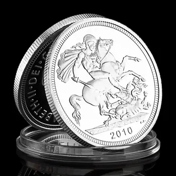 St. George și Dragonul de Suveniruri Argint Placat cu Monede de Colectie, Cadou Moneda Elisabeta a II-a Model Monedă Comemorativă