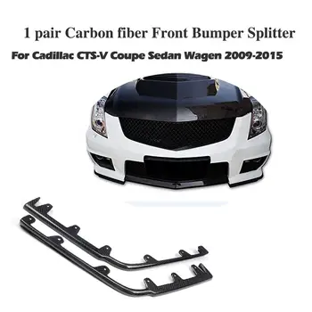 Real Fibra de Carbon Bara Fata Repartitoare de Buze Șorțuri Spoiler pentru Cadillac CTS V 2009-2015 2 BUC/Set 