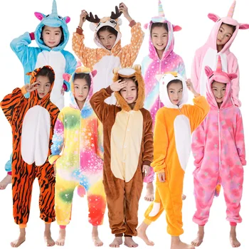 Copii Unicorn Pijamale Onesies Copii Adulți Animal Sleepwear Kigurumi Anime Iarnă Licorne Pijama Pentru Fete Baieti Pătură De Dormit