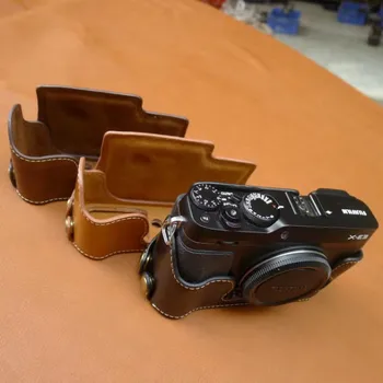 Camera Video Sac de Corp Jumatate de Protecție PU Greu de Prindere Caz pentru Fujifilm Fuji X-E3 XE3 aparat de Fotografiat Digital