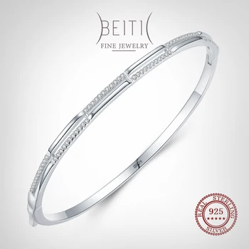 Beitil Rafinat Veritabil 925 Sterling Silver Clar Zircon Bratari Pentru Femei Fata Accesorii Drăguț Moda Bijuterii Minimaliste