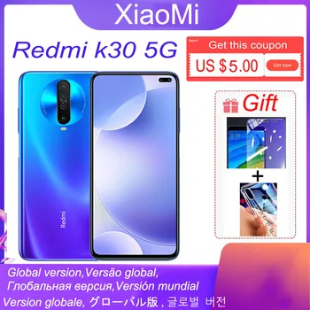 Global ROM-ul Xiaomi Redmi K30 5G smartphone 4500 mAh Snapdragon 730G 6.67 inci 64MP+20MPRandom culoare cu cadou