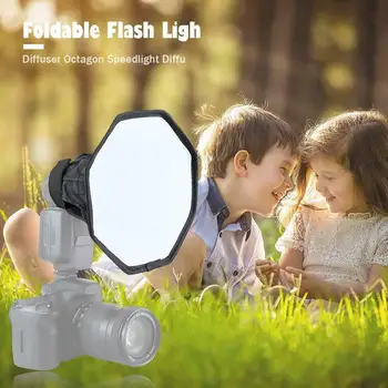 20cm Octogon Softbox Studio Flash Pliabil cu Difuzor de Lumina Universal Speedlight pentru Camera Foto Video de Fotografie