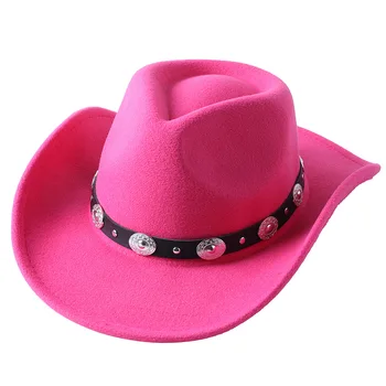 Bărbați de Vest Pălărie de Cowboy pentru Femei Barbati Laminate la Marginea Fermiera Fedora Pălărie cu Piele Fedora Pălărie Toca Toca Cavaler Palarie