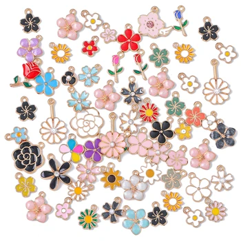 10buc Aleatoare Stiluri Mixte Email Farmec Inima de Flori Cruce Pisică Fluture Pandantive pentru Brățară Colier de Bijuterii DIY Meșteșug a Face