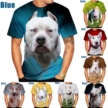 2021 Noutate Bărbați/Femei tricou Casual Moda Bull Terrier-ul 3D Imprimate Maneci Scurte topuri tendință de Câini Grafic de imprimare tricou Amuzant