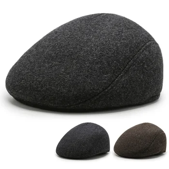 2021 Iarnă Pălării pentru Bărbați Clasice Berete Pălărie Cu Urechi Bereta Capace Gros Tată Cald Pălărie Bărbați Capac Retro