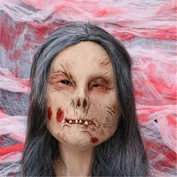 Halloween Realist Groază Masca Bătrână Latex Demon Frizură Dorror Masca De Casă Bântuită Secret Decorare Camera De Recuzita
