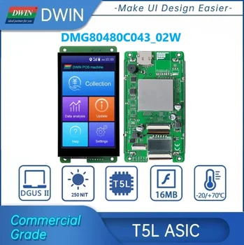 DWIN 4.3 Inch, 480*800 TFT LCD HMI Display Modulul UART TTL IPS Capacitiv/Ecran Tactil Rezistiv Pentru Arduino DMG80480C043_02W