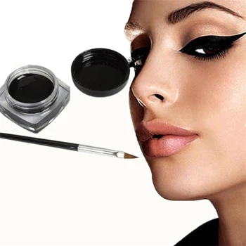 1 buc Dermatograf Negru Pastă Cu Pensula de Machiaj de Lungă Durată Impermeabil Dermatograf de Ochi Profesional Machiaj Cosmetice