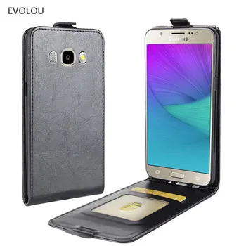 EVOLOU Pentru Samsung J5 (6) În Caz Flip Vertical Piele Caz Pentru SAMSUNG Galaxy J5 2016 J510 SM J510F SUS în Jos de Telefon Sac Slot pentru Card