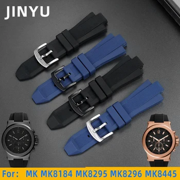 29*13mm Neagra Silicon Albastru de Cauciuc curea de ceas Pentru M-K MK8184 MK8295 MK8296 MK8445 MK8152 watchband mens ceasuri curea