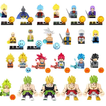 Desene Animate Anime Dragon Ball Blocuri Caramizi Goku, Vegeta Mini Figurine Copii Asamblare Jucarii En-Gros Cadouri De Ziua De Nastere