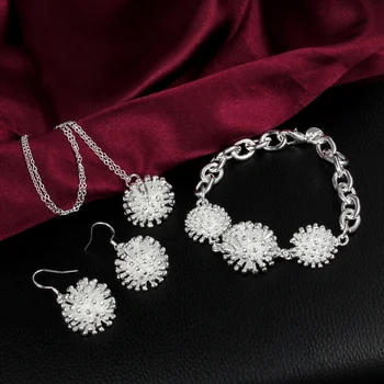 Fierbinte moda Strazii Argint 925 focuri de Artificii Pandantiv coliere cercei bratari set de Bijuterii pentru femei de Moda de Petrecere cadouri