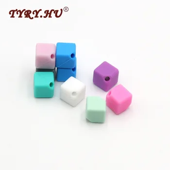 TYRY.HU 10buc/Lot Cub în Formă de Margele de Silicon de Calitate Alimentară Material Silicon Pentru Copii Brățară Colier de Luare de Dentiție Copii Cadouri