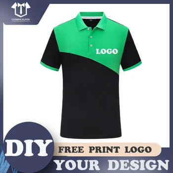 5-culoare tricou POLO personalizat de culoare de potrivire de sport respirabil împletit rever maneca scurta, imprimare DIY brand text
