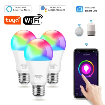 Tuya Wifi E27 Inteligent Bec Smart Home RGB Led 15W Lampa Decor de Crăciun Neon Bec Led Compatibil Cu Alexa de Start Google