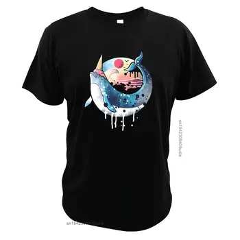Inghetata Narval T-Shirt Parodie Balena Drăguț Amuzant De Vacanta Animal De Vară Print Digital Pur Tricou