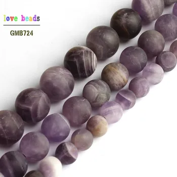 Mat naturale Violet Cristal Ametist Piatră Rotundă Margele pentru Bijuterii de Luare De 15