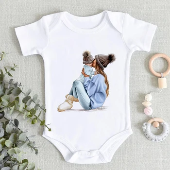Fetita Naștere Haine Super Mama Îmbrățișare Dragoste Costumașe pentru nou-Născuți Summer Infant Estetice Onesies Confortabil Moale Salopete Pentru copii