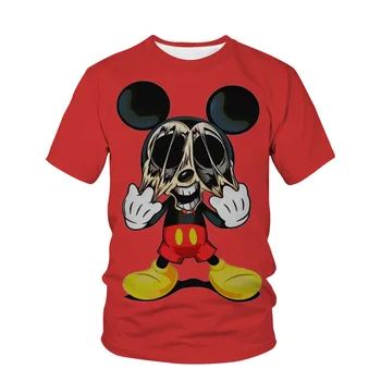 Disney Vara Funny Mickey Mouse-ul de Imprimare pentru Bărbați T-shirt pentru Bărbați Liber Maneci Scurte de Vară pentru Bărbați T-shirt pentru Femei Îmbrăcăminte Bărbați