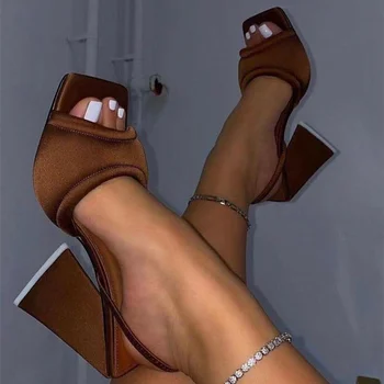 Sexy sandale din Satin, Sandale de Vara pentru Femei Pantofi de Modă Plus Dimensiune Moda Tocuri Platforma 2022 Sandale Pantofi pentru Femei
