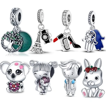 De Vânzare la cald Autentic culoare argintie Dragoste Inima Animal Margele se Potrivesc Original Pandora Brățară DIY Bijuterii Pentru Femei, Cadou