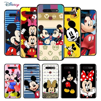Desene animate Disney Roz Minnie Mickey Mouse-ul Pentru LG G8 G8S G8X V30 V30S V40 V50 V50S V60 Q60 ThinQ 5G TPU Silicon Negru Caz de Telefon
