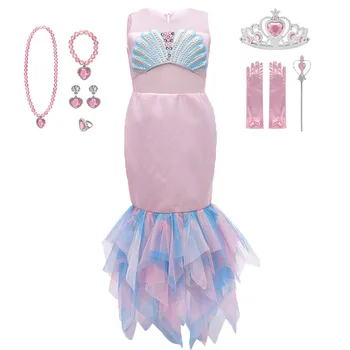 Sirena Ariel Printesa Fata Rochie De Cosplay, Costume Copii Halloween-Costum Carnaval Copii Haine De Petrecere De Vară Dress Up