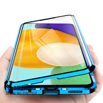 360 Magnetic Flip case Pentru Samsung Galaxy A52 5G 52 4G 52A SamsungA52 GalaxyA52 față-Verso de Sticla Huse de Telefon Coque