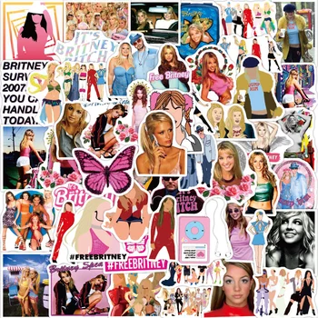10/30/50pcs Cantareata Britney Spears Autocolante de Desene animate pentru Laptop Chitara de Bagaje Telefon Sticlă de Apă Graffiti Decalcomanii Autocolant Jucărie pentru Copii