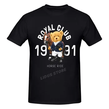 ROYAL CLIB 1991 Teddy Bear Plimbare Cal Tinuta tricou Harajuku Streetwear T-shirt din Bumbac 100% Grafica Tricou Marci Tee Topuri