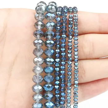 Albastru inchis Austria Cristal de Sticlă Fațete Rondelle Margele Vrac Margele Spacer Pentru a Face Bijuterii DIY Accesorii Colier en-Gros
