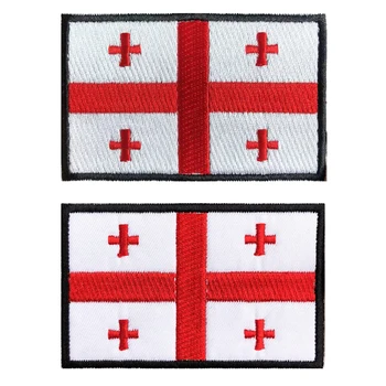 1 BUC Georgia Flag Patch-uri Banderola Patch-uri Brodate Cârlig & Bucla de Fier Sau Pe Broderii Scai Insigna Militar Dungă