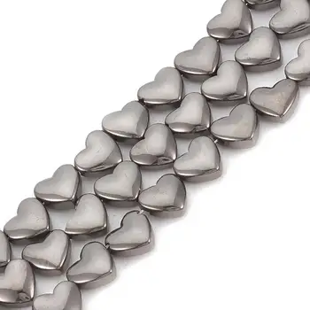 70pcs/fir Argintat Non-magnetic Sintetice Margele Hematit Forma de Inima Vrac Șirag de mărgele de Distanțare Pentru a Face Bijuterii 6x5.5x3mm 15.7