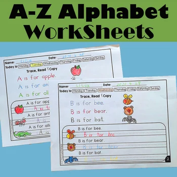 26 de Litere De la-a-la-Z Alfabet Propoziție exerciții de scriere Preșcolar limba engleză Temele Registru de lucru ABC Cărți pentru Copii, Fișe de lucru