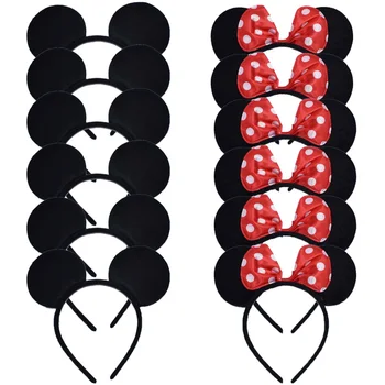 12pcs Disney Mickey Minnie Urechi Negru Rosu Roz Benzi Halloween Petrecere de Ziua Decoratiuni Favoruri Copii Mama Accesorii de Par