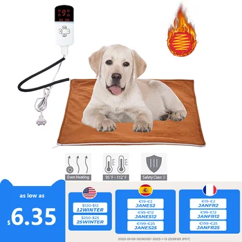 Pet Pad de Încălzire pentru Câine Pisică Moale, Patura Electrica de Control al Temperaturii Impermeabil Casa Încălzire Animal Pat Cald Podea Încălzită Mat