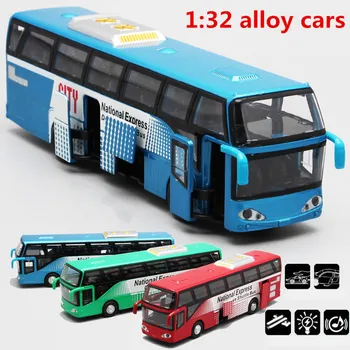 1:32 aliaj de modele de mașini,de mare simulare de autobuz de metal diecasts, vehicule de jucărie, trage înapoi & intermitent & muzicale, transport gratuit
