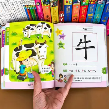 Educația copiilor Dicționar de Educație Timpurie Iluminare Recunoașterea Artefact cu poze pentru Copii de Alfabetizare Daquan Carte Puzzle
