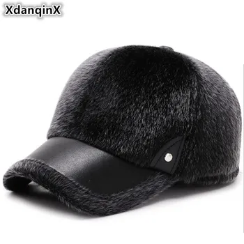 XdanqinX Iarna Pălărie pentru Bărbați Imitație de Păr Cald Gros Șapcă de Baseball Cu Urechile de Marime Mijlocie în Vârstă Tata Earmuff Capace