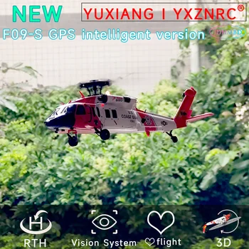 YXZNRC F09-S 2.4 G 6CH RC Elicopter cu 6 Axe Gyro GPS Fluxului Optic de Poziționare 5.8 G FPV Cameră Dublă cu Motor fără Perii Flybarless RTF