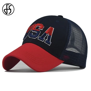 FS 2022 Trendy Steagul American Trucker Hat de Brand Designer de Pălării Plasă de Șepci de Baseball Pentru Bărbați, Femei Toamna Black Red Casquette Homme