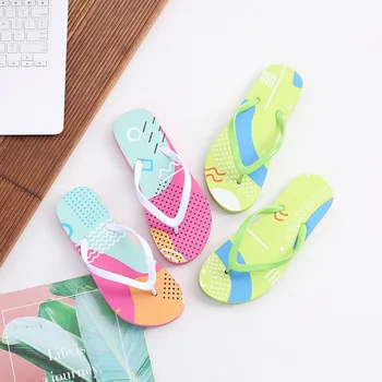 Vara Flip Flops Pentru Femei Drăguț Bomboane de Culoare Interioară Plat Pantofi Bărbați Cap de Craniu Papuci de Plaja Non-alunecare Talpă Moale Pereche de Sandale