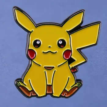 Kawaii Galben Pikachu Email Pin Colecta Drăguț Film Pokemon Metal Brosa Fanii Anime Bijuterii Cadou Insigne Rucsac Decoratiuni